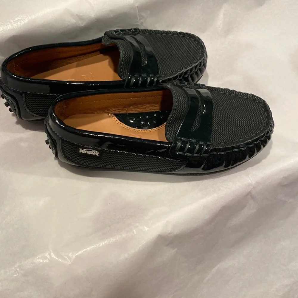 Venettini Black Girls Moccasin Loafers